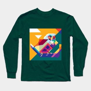 WPAP of Finch Bird Long Sleeve T-Shirt